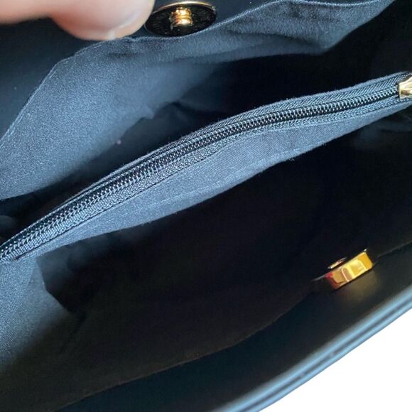 NWT AOTA Elena Crossbody Bucket Bag Black Vegan Leather Mock Croc Texture - Picture 10 of 16